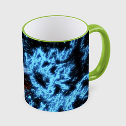 Кружка 3D Fire and Water Огонь и вода, цвет: 3D-светло-зеленый кант