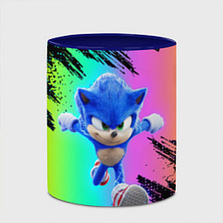 Кружка 3D Sonic neon, цвет: 3D-белый + синий — фото 2