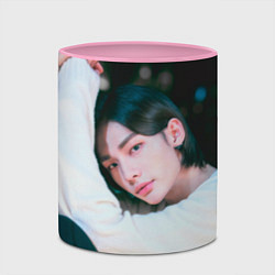 Кружка 3D Hyunjin Mixtape Oh, цвет: 3D-белый + розовый — фото 2