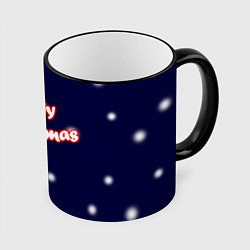 Кружка 3D Merry Christmas Неон, цвет: 3D-черный кант