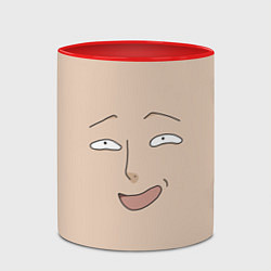 Кружка 3D One Punch man Saitama face, цвет: 3D-белый + красный — фото 2