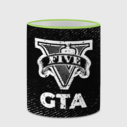 Кружка 3D GTA с потертостями на темном фоне, цвет: 3D-светло-зеленый кант — фото 2