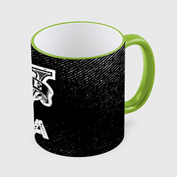 Кружка 3D GTA с потертостями на темном фоне, цвет: 3D-светло-зеленый кант