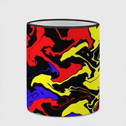 Кружка 3D Яркие абстрактные краски, цвет: 3D-черный кант — фото 2