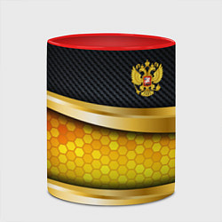 Кружка 3D Black & gold - герб России, цвет: 3D-белый + красный — фото 2