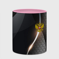 Кружка 3D Герб РФ киберпанк, цвет: 3D-белый + розовый — фото 2