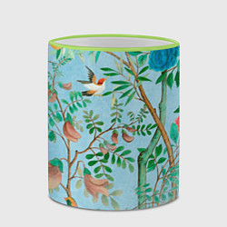 Кружка 3D Райский сад в стиле gucci, цвет: 3D-светло-зеленый кант — фото 2