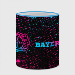 Кружка 3D Bayer 04 - neon gradient: надпись и символ, цвет: 3D-небесно-голубой кант — фото 2