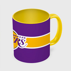 Кружка 3D LA Lakers NBA, цвет: 3D-белый + желтый