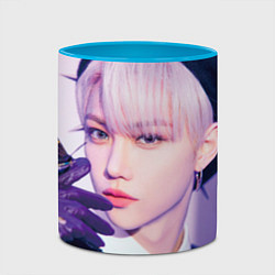 Кружка 3D Stray Kids 2nd World Tour Maniac Felix, цвет: 3D-белый + небесно-голубой — фото 2