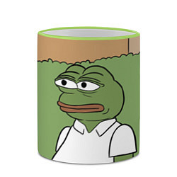 Кружка 3D Pepe Gomer прячется в кусты, цвет: 3D-светло-зеленый кант — фото 2