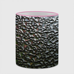 Кружка 3D Неровная металлическая поверхность, цвет: 3D-розовый кант — фото 2
