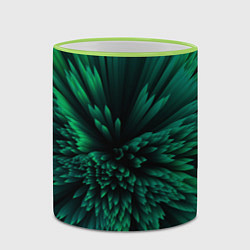 Кружка 3D Объёмные острые зелёные фигуры, цвет: 3D-светло-зеленый кант — фото 2