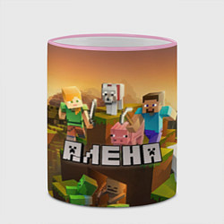 Кружка 3D Алена Minecraft, цвет: 3D-розовый кант — фото 2