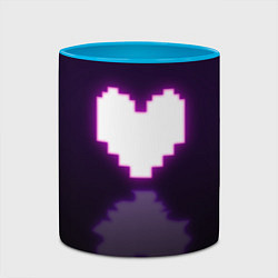 Кружка 3D Undertale heart neon, цвет: 3D-белый + небесно-голубой — фото 2