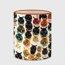 Кружка 3D Паттерн-котики, цвет: 3D-оранжевый кант — фото 2