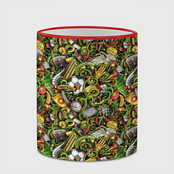 Кружка 3D Футбольный мяч и табло, цвет: 3D-красный кант — фото 2