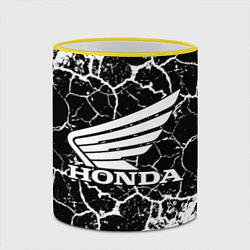 Кружка 3D Honda logo арт, цвет: 3D-желтый кант — фото 2