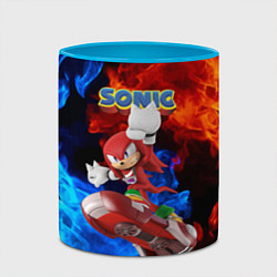 Кружка 3D Knuckles Echidna - Sonic - Video game, цвет: 3D-белый + небесно-голубой — фото 2