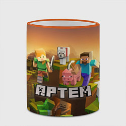 Кружка 3D Артем Minecraft, цвет: 3D-оранжевый кант — фото 2