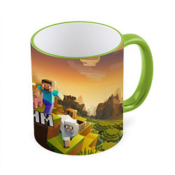 Кружка 3D Вадим Minecraft, цвет: 3D-светло-зеленый кант