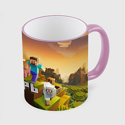 Кружка 3D Игорь Minecraft, цвет: 3D-розовый кант