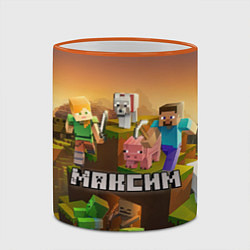 Кружка 3D Максим Minecraft, цвет: 3D-оранжевый кант — фото 2