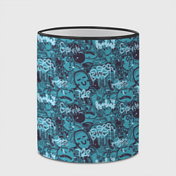 Кружка 3D Рожицы и надпись граффити, цвет: 3D-черный кант — фото 2