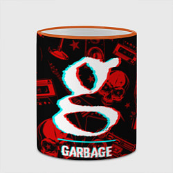 Кружка 3D Garbage rock glitch, цвет: 3D-оранжевый кант — фото 2