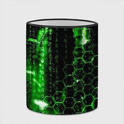 Кружка 3D Зелёный программный код, цвет: 3D-черный кант — фото 2