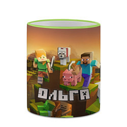 Кружка 3D Ольга Minecraft, цвет: 3D-светло-зеленый кант — фото 2