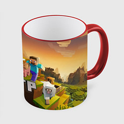 Кружка 3D Петр Minecraft, цвет: 3D-красный кант