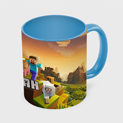 Кружка 3D Роман Minecraft, цвет: 3D-белый + небесно-голубой
