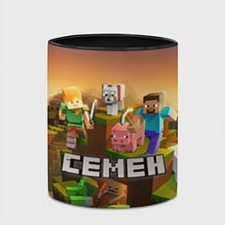 Кружка 3D Семен Minecraft, цвет: 3D-белый + черный — фото 2