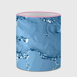 Кружка 3D Водные подтёки на стекле, цвет: 3D-розовый кант — фото 2