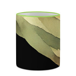 Кружка 3D Акварельные полосы на черном фоне, цвет: 3D-светло-зеленый кант — фото 2