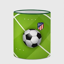 Кружка 3D Atletico madrid Мяч, цвет: 3D-зеленый кант — фото 2