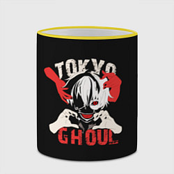 Кружка 3D Kaneki Ken - Tokyo Ghoul, цвет: 3D-желтый кант — фото 2