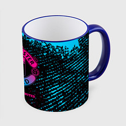 Кружка 3D Manchester United - neon gradient, цвет: 3D-синий кант
