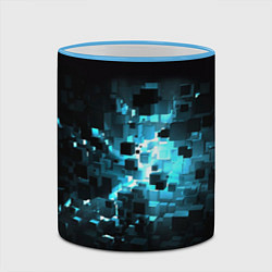 Кружка 3D Прорыв - абстрактные кубы, цвет: 3D-небесно-голубой кант — фото 2