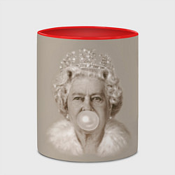 Кружка 3D Королева Елизавета, цвет: 3D-белый + красный — фото 2