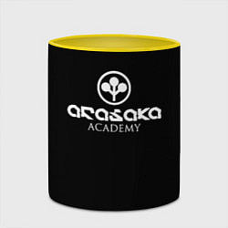 Кружка 3D Киберпанк - Arasaka Academy, цвет: 3D-белый + желтый — фото 2