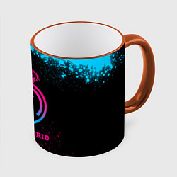 Кружка 3D Real Madrid - neon gradient, цвет: 3D-оранжевый кант