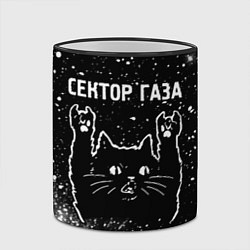 Кружка 3D Группа Сектор Газа и рок кот, цвет: 3D-черный кант — фото 2