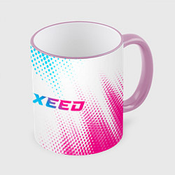 Кружка 3D Exeed neon gradient style: надпись и символ, цвет: 3D-розовый кант