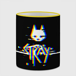 Кружка 3D Stray glitch logo, цвет: 3D-желтый кант — фото 2