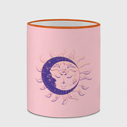 Кружка 3D Спящие солнце и месяц в стиле модерн, цвет: 3D-оранжевый кант — фото 2