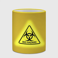 Кружка 3D Biohazard - биологическая опасность, цвет: 3D-желтый кант — фото 2