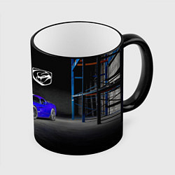 Кружка 3D Dodge Viper SRT GTS, цвет: 3D-черный кант