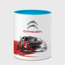 Кружка 3D Ситроен спорт - эскиз, цвет: 3D-белый + небесно-голубой — фото 2